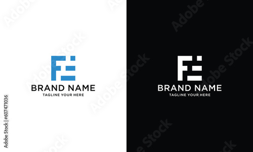 E F alphabet monogram letter logo