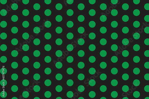 simple abstract seamlees green polka dot pattern on black background