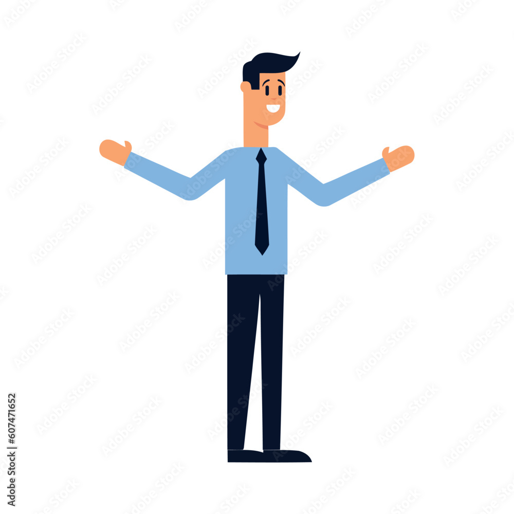 Successful businessman standing elegant character