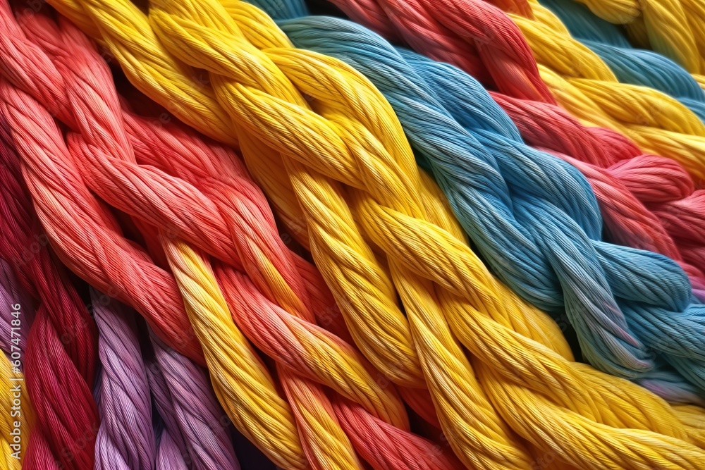 Detailed shot of colorful rope