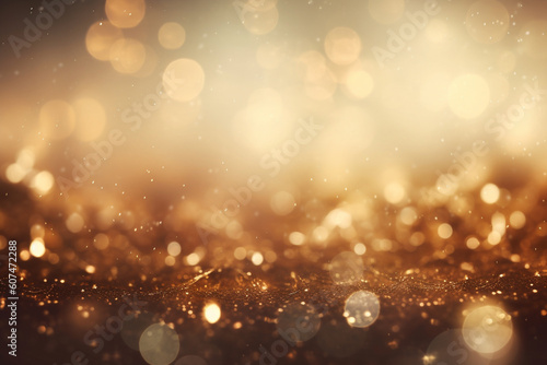 Golden glitter and shiny sparkle background. Generative AI