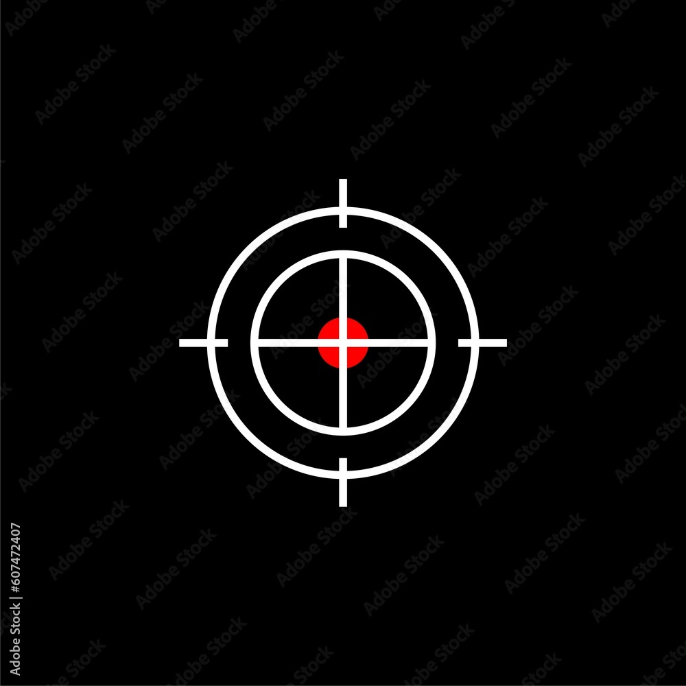 Target focus icon isolated on black background Target focus icon isolated on black background