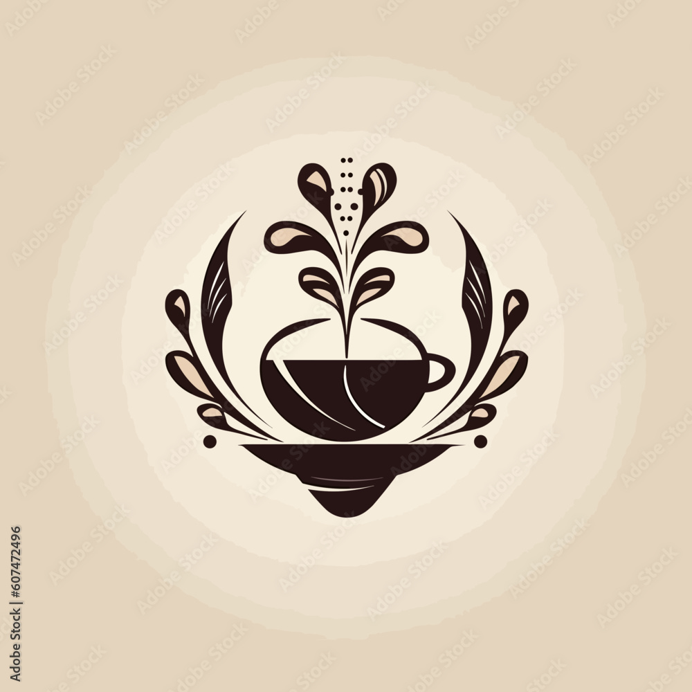 Minimalist Vector Logo for Coffee Lovers: Abstract and Elegant Design Minimalist Vector Logo for Coffee Lovers: Abstract and Elegant Design