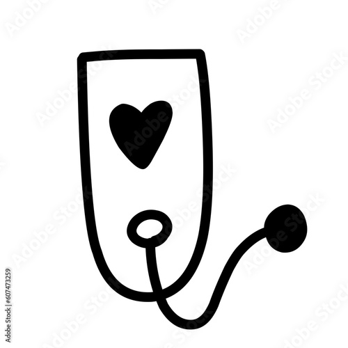 Wedding Doodle Icon. Hand drawn vector wedding symbols and signs on white background