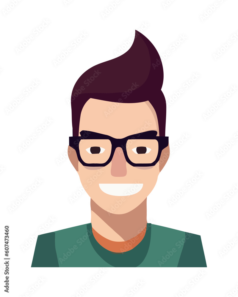 Smiling man avatar in flat design Smiling man avatar in flat design