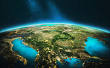 Europe - Balkans and Aegean. Elements of this image furnished by NASA