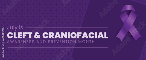 Cleft and Craniofacial Awareness Month. Observed in July. Vector banner. photo