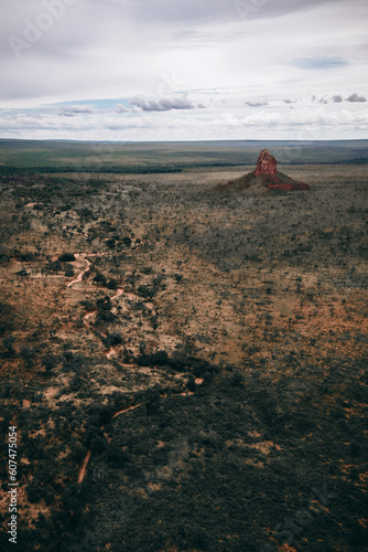large stone with hole in the field of the Brazilian savannah one of the tourist spots in the jalapão national park