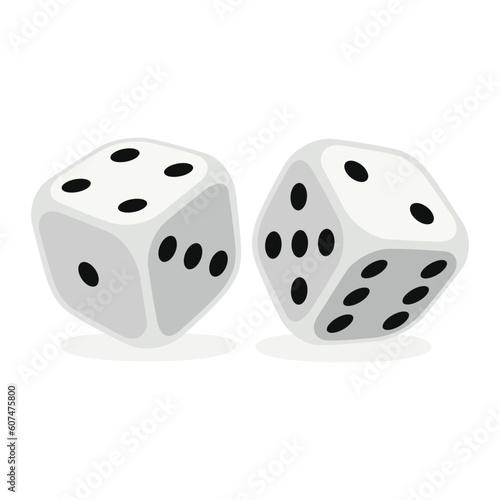 Vector Illustration Of Flat Dices