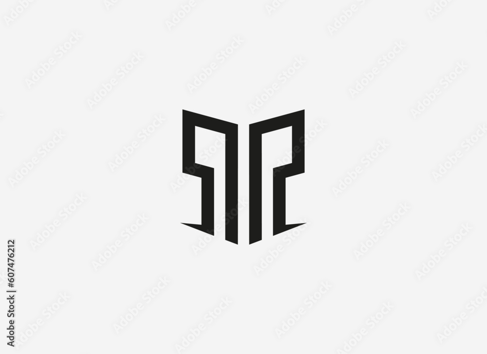 Abstract Initial Letter R Logo. Geometric Line Shapes Letter RR Isolated on Grey Background. Suitable For Business and Branding Logos. Flat Design Vector Template Elements Abstract Initial Letter R Logo. Geometric Line Shapes Letter RR Isolated on Grey Background. Suitable For Business and Branding Logos. Flat Design Vector Template Elements