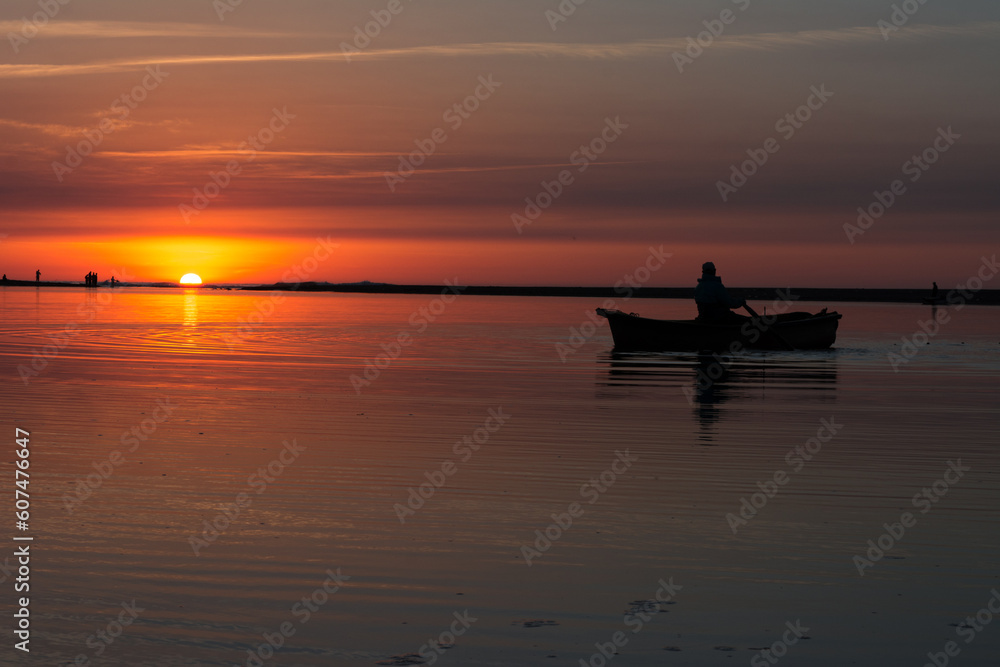 fishermen, boat, fishing, river, fish, sunset, sea, water, algeria, algerian, traditional, clouds, lake, reflection, culture, beach, traditional fisherman, asian, silhouette, sky, people, man, africa