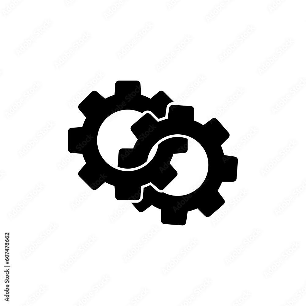 Gears icon isolated on transparent background Gears icon isolated on transparent background