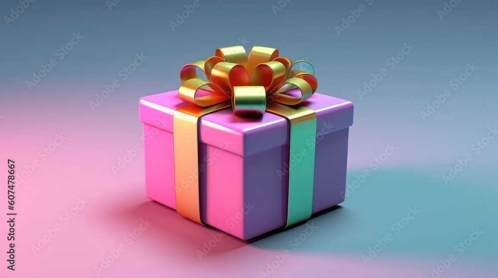 Surprise and Joy in 3D Gift Box Illustration generated by AI Surprise and Joy in 3D Gift Box Illustration generated by AI