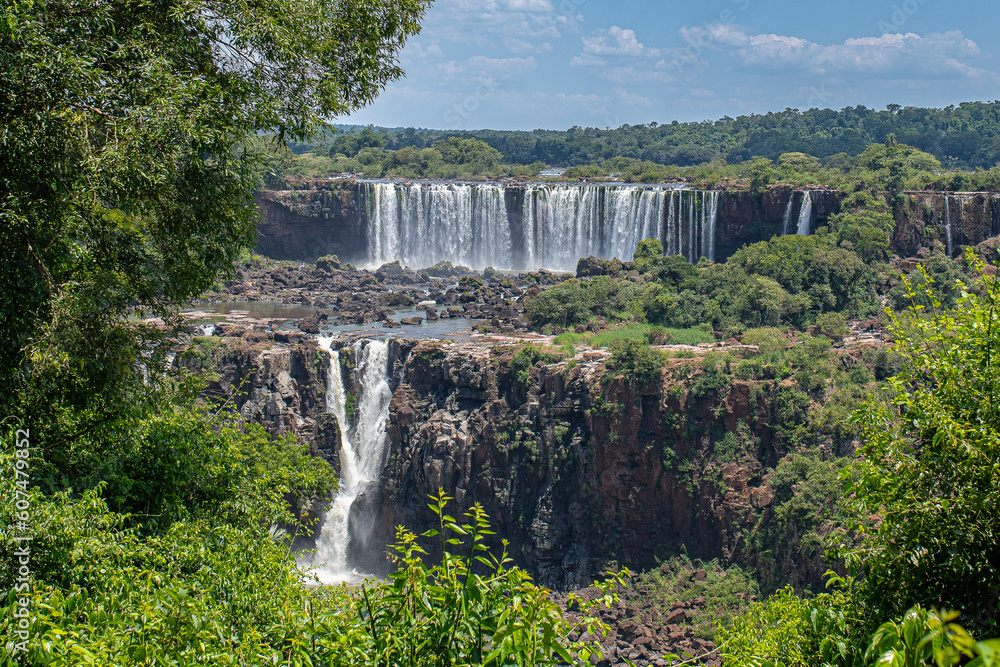The Iguazu Falls enveloped in cooling mist offer respite from the heat and create a refreshing experience