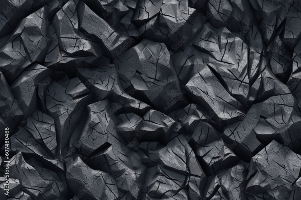 Volumetric Black Stone: Dark Colors Background