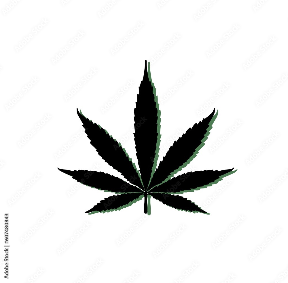 cannabis leaf isolated on white background, marijuana weed, plant illustration, illegal cannabis leaf isolated on white background, marijuana weed, plant illustration, illegal