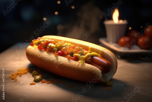 Hot Dog Chili Cheese Chicago Background Image