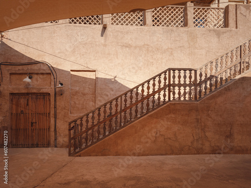 Canvas Print Al seef old historical district with traditional Arabic architecture