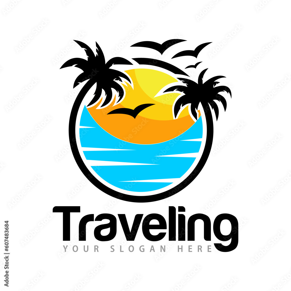 Obraz premium Travel Summer Logo Design Illustration
