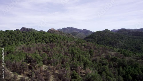 Aerial view of Castell del Real, Olocau, Valencia, Spain. photo