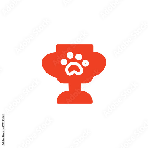 Cup Dog Paw Solid Icon