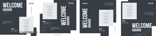 Welcome aboard social media template set