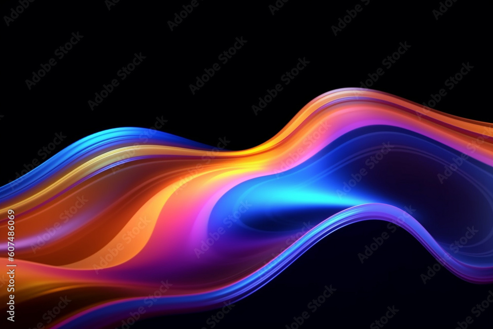 Abstract fluid background adorned with graceful wave-like shapes in enchanting shades of blue and purple. Ai generated Abstract fluid background adorned with graceful wave-like shapes in enchanting shades of blue and purple. Ai generated