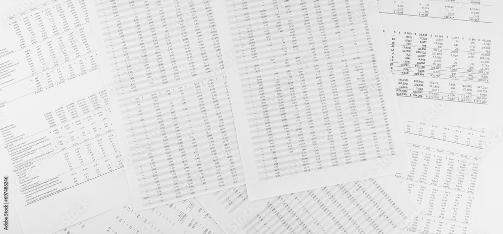 Financial documents lying on the table. Close-up view. Financial documents lying on the table. Close-up view.