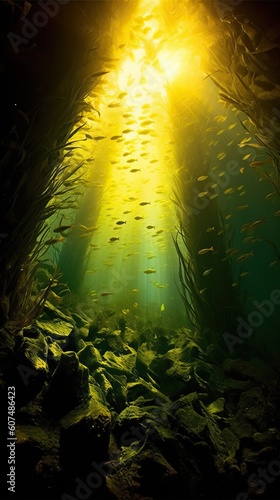 underwater sea landscape, g...