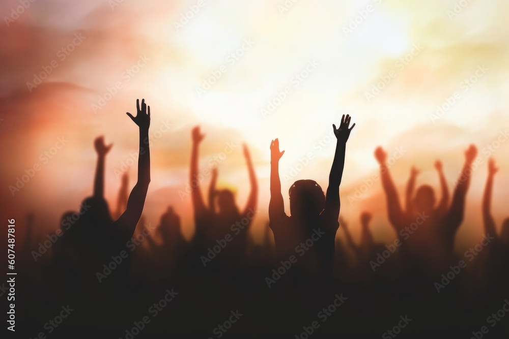 Worship concept: worship and praise God, Generative AI