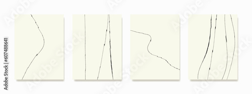 Thick and thin wavy white ink strokes intertwine to form a graceful and charming line pattern wall art. This captivating artwork stands out boldly against a backdrop of a vibrant, fresh, and natural s