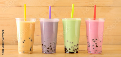 Plastic cups of different t...