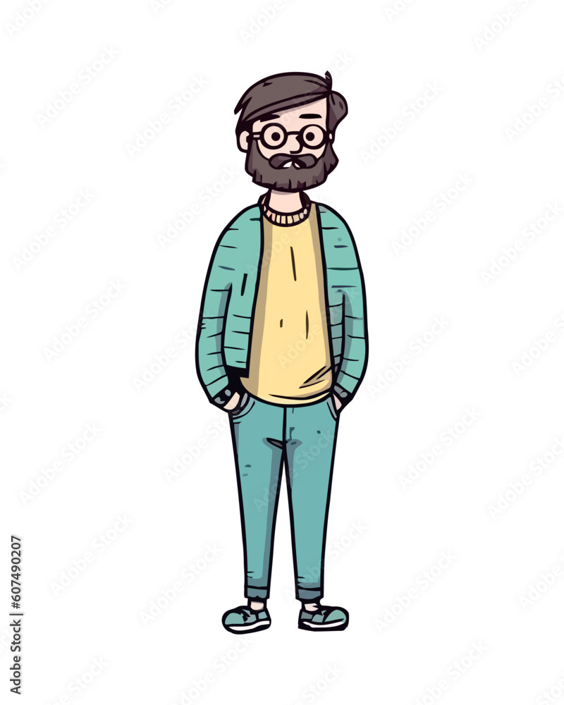 Cheerful businessman walking position character Cheerful businessman walking position character