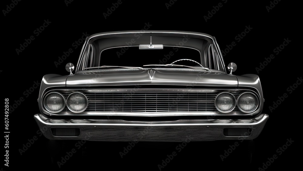 modern vintage car with headlights and fog lamps,vai generated