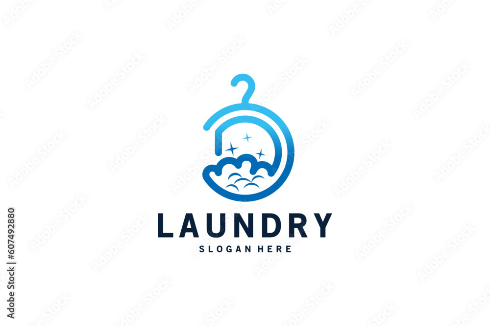Laundry and dry cleaning logo design with letter D concept Laundry and dry cleaning logo design with letter D concept