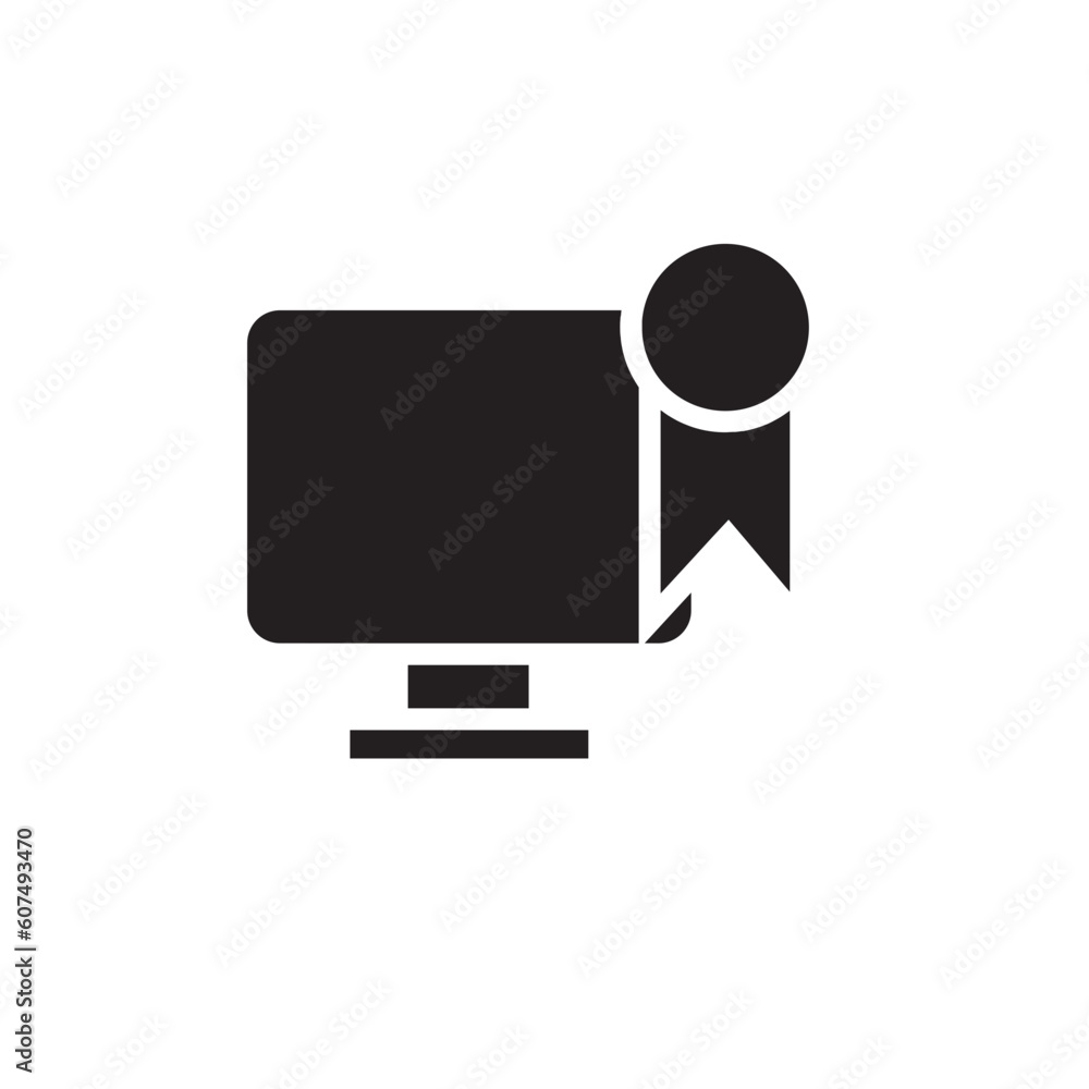 Monitor Quality Control Solid Icon Monitor Quality Control Solid Icon