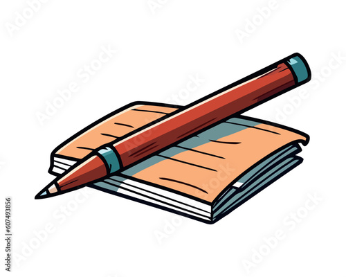 red pencil and creativity notes paper