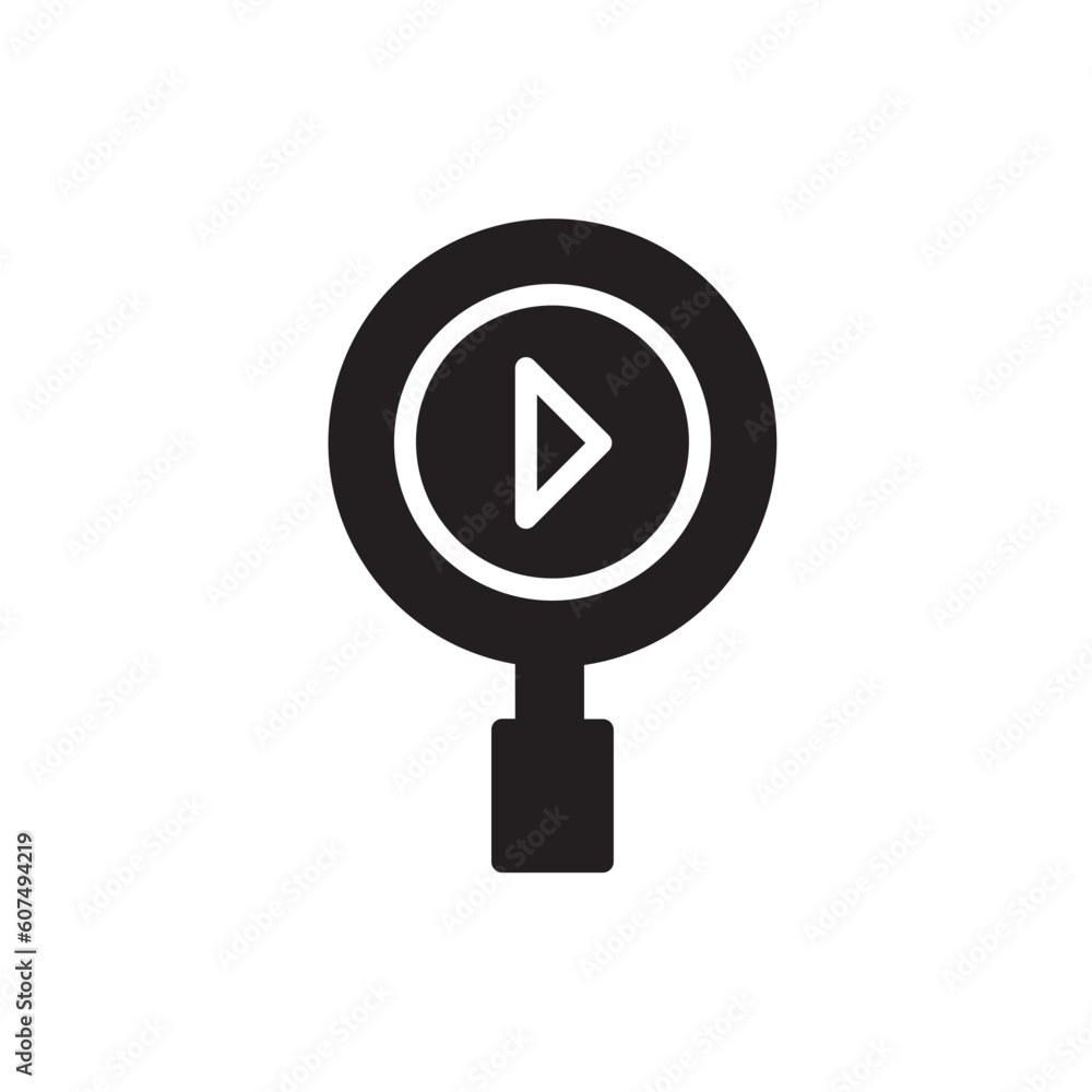 Research Search Video Solid Icon Research Search Video Solid Icon