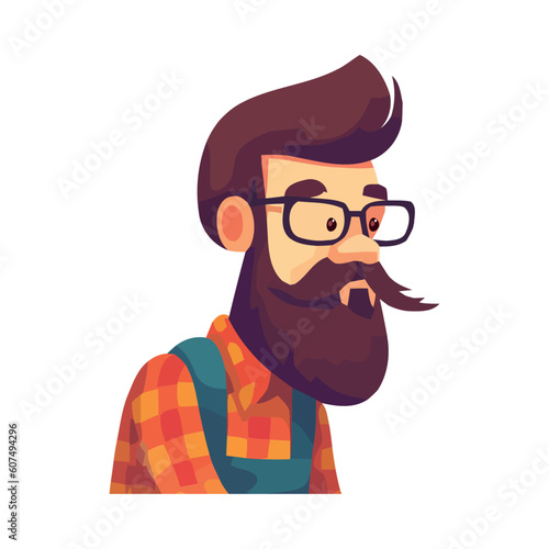 Smiling man with eyeglasses and modern hairstyle