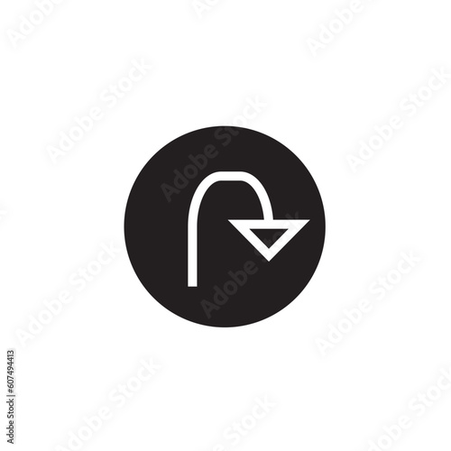 Free Download Sign Traffic Turn Solid Icon - GFXLoad
