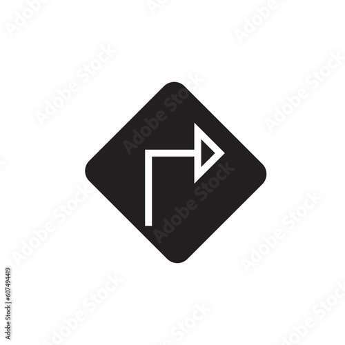 Free Download Sign Traffic Turn Solid Icon - GFXLoad
