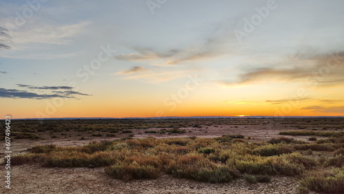 Sunset over Australian outback landscape