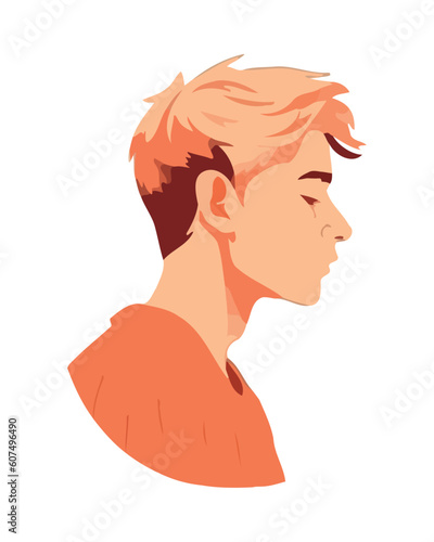 young blond man wearing shirt character