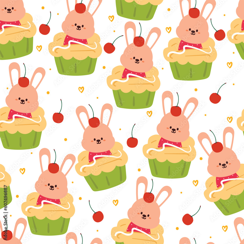 seamless pattern cartoon bunny. cute animal wallpaper for textile, gift wrap paper seamless pattern cartoon bunny. cute animal wallpaper for textile, gift wrap paper