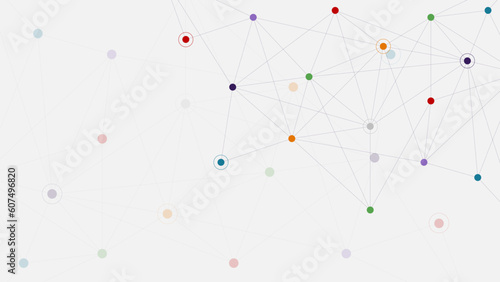 Science and technology concept with polygonal background and connecting dots lines. Digital communication technology and global network connection.