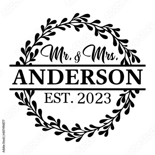 Mr. and Mrs. Spilt Monogram Svg, Mr and Mrs, Est 2021, Svg, Mr & Mrs Svg, Wedding Svg, Just Married, svg, Cricut and Silhouette Svg, Svg Files for Cricut