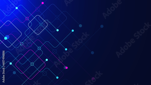 Abstract digital geometric digital connecting dots and lines. Big data visualization, network connection and global communication technology.