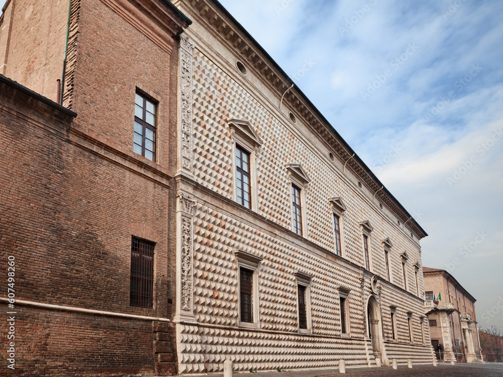 Ferrara, Emilia Romagna, Italy: the ancient Palazzo dei Diamanti (Diamond Palace), italian landmark and one of the best examples of European Renaissance architecture