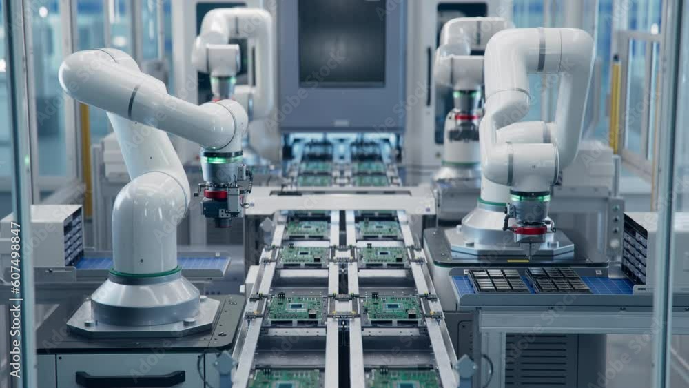 Fully Automated Modern PCB Assembly Line Equipped with Advanced High ...