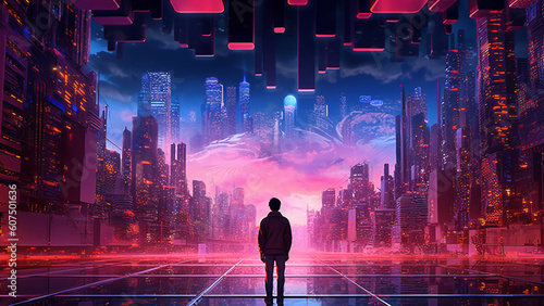 Technology and futuristic concept art, cyber illustration